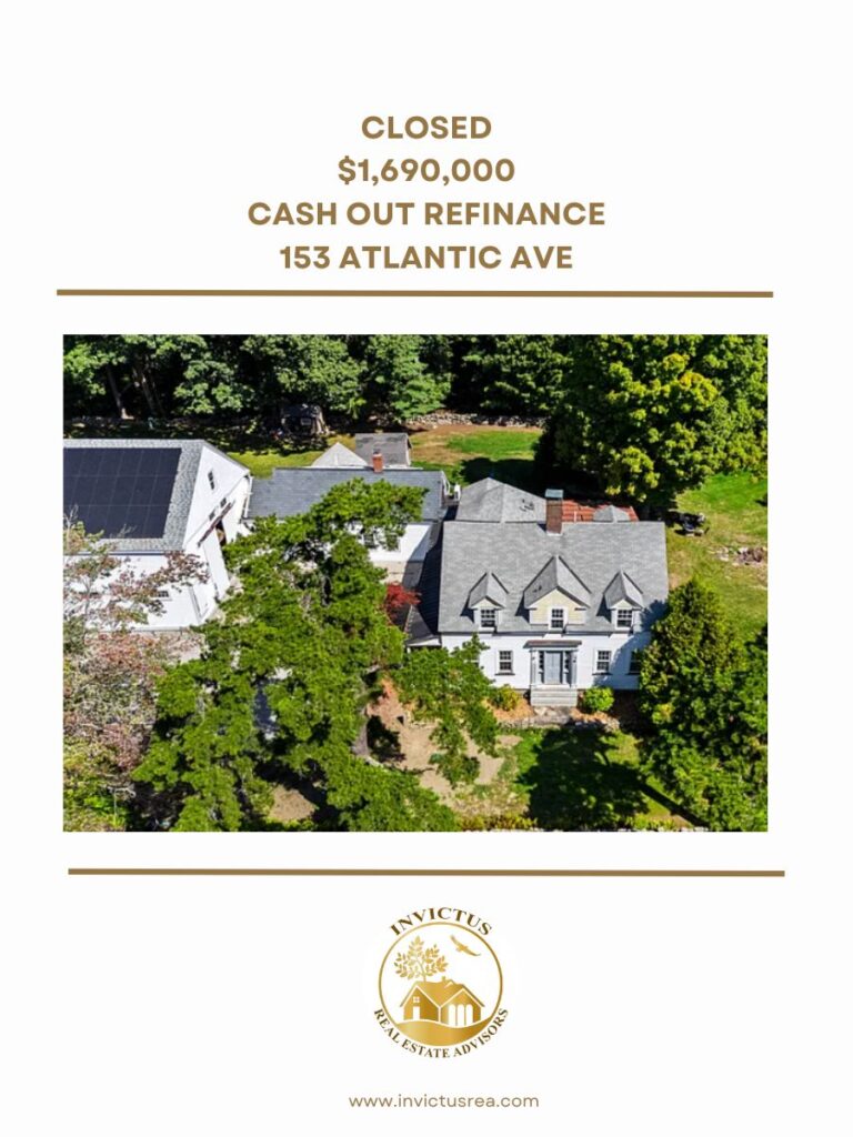 a financing image showing a closing of $1,690,000 cash out refinance at 153 atlantic ave.