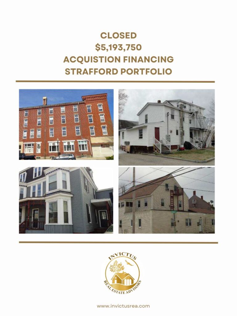 a financing image showing a $5,193,750 funding for Strafford Portfolio.